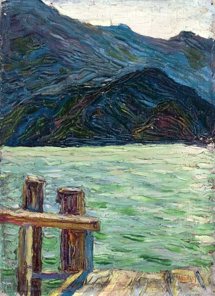 Kochelsee over the bay van Wassily Kandinsky