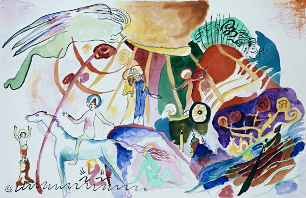 Komposition mit Heiligen van Wassily Kandinsky