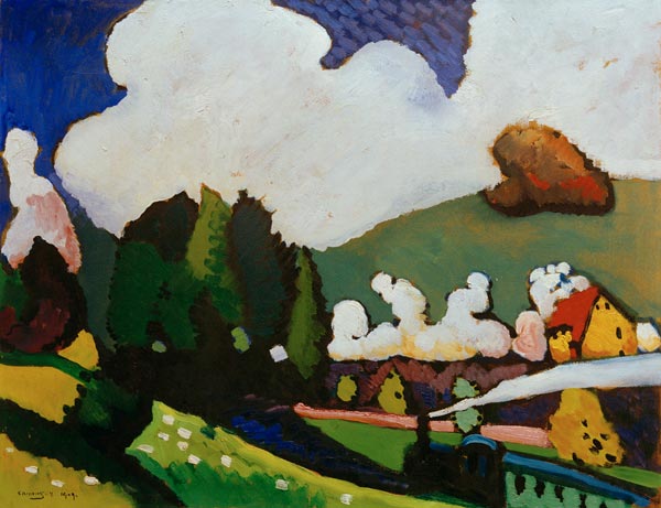 Landscape with Locomotive van Wassily Kandinsky