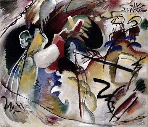 Painting with white form van Wassily Kandinsky