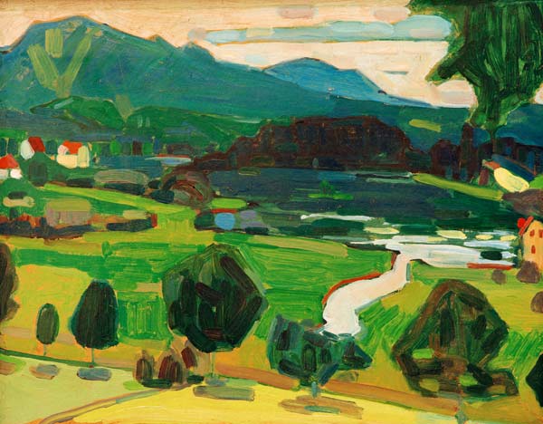 Murnau - View across Staffelsee van Wassily Kandinsky