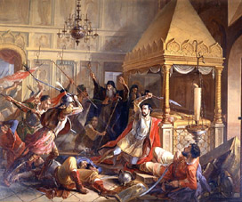 Die Heldentat des Fürsten M. Volkonsky während der poln. Belagerung 1610 van Wassily Kuzmich Demidov