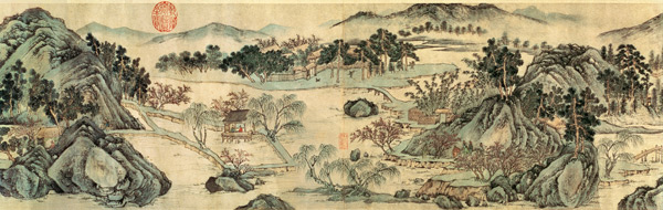 The Peach Blossom Spring from a poem entitled 'Tao Yuan Bi Jing' written by Wang Wei (701-761) van Wen  Zhengming