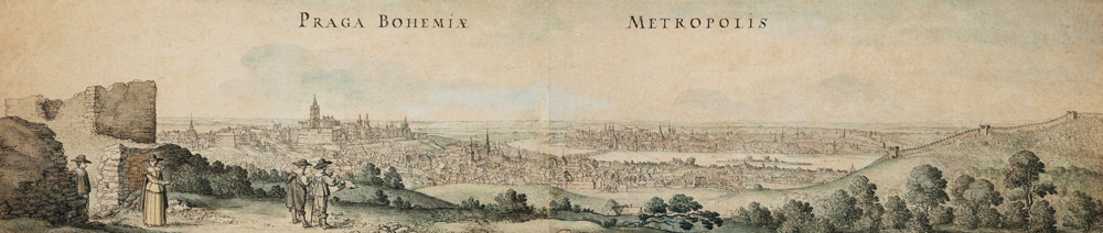 Great View of Prague van Wenceslaus Hollar