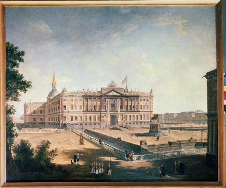 View of the Michael Palace and the Connetable Square in St. Petersburg van Werkst. Alexejew
