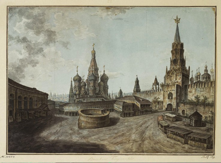 The Saint Basil's Cathedral and the Savior Gates van Werkst. Alexejew