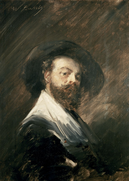 Wilhelm Busch , self-portrait. van Wilhelm Busch