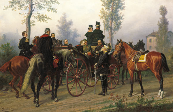 Napoleon III and Bismarck after the Battle of Sedan van Wilhelm Camphausen