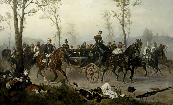 Napoleon III. und Bismarck auf dem Wege nach Paris. van Wilhelm Camphausen