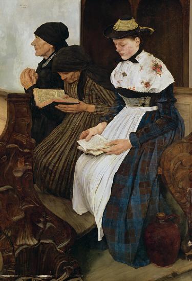 De drie vrouwen in de kerk