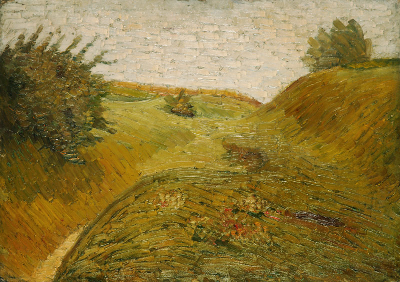 Hügelige Felder van Wilhelm Morgner