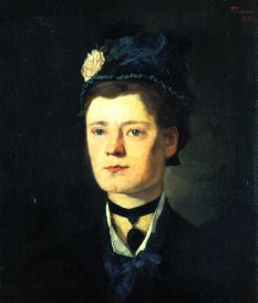 Dame mit blauem Hut. van Wilhelm Trübner