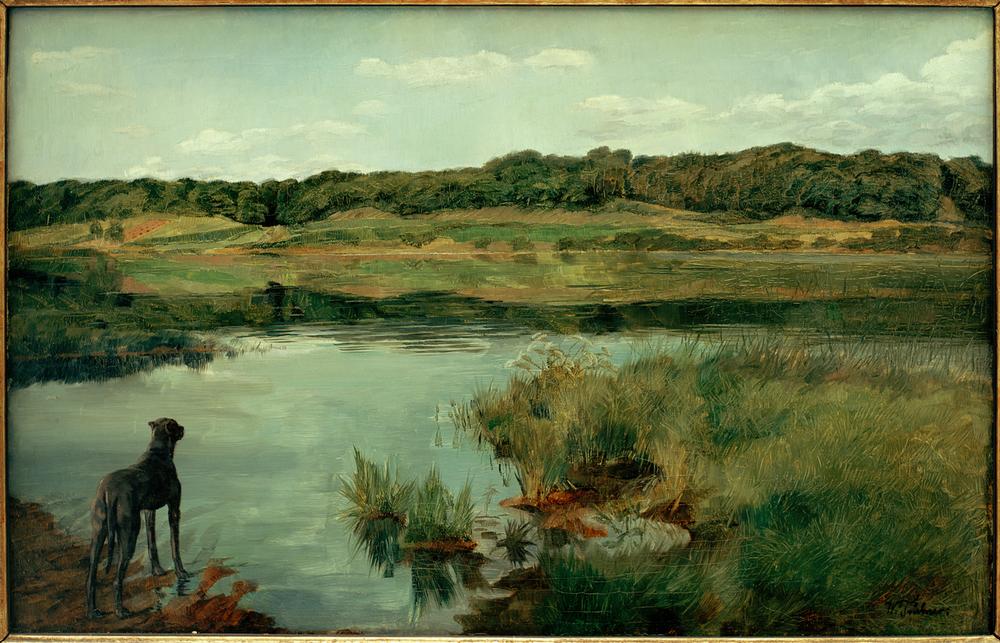 Mastiff at Lake Wesling van Wilhelm Trübner