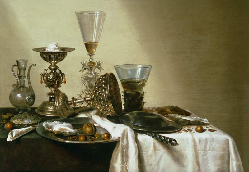 Still Life with Oysters and Nuts van Willem Claesz Heda