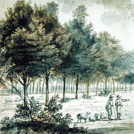 Two Shepherds and an Avenue van Willem de Heusch
