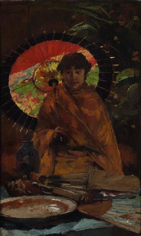 Girl with Japanese parasol
