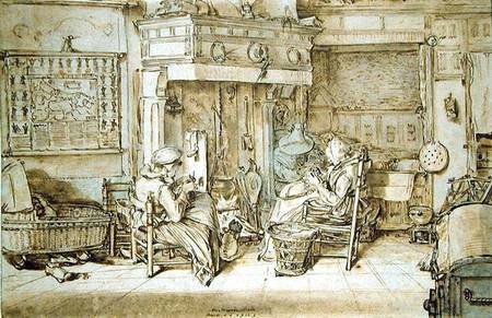 Dutch interior, 1617 (pen, ink and brush on van Willem Pietersz Buytewech