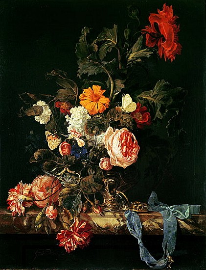 Still Life with Poppies and Roses van Willem van Aelst