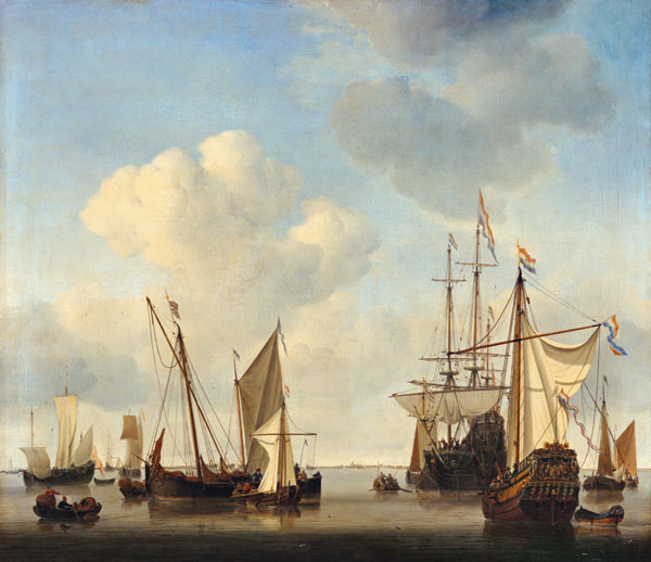 Oorlogsschepen op het ij van Willem van de Velde d.J.