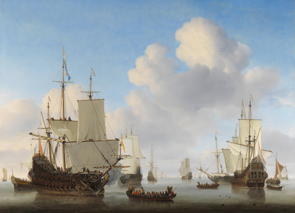 Nederlandse schepen op zee van Willem van de Velde d.J.