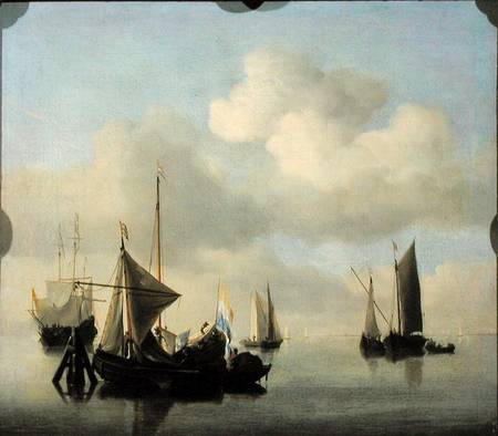 Seascape in Calm Weather van Willem van de Velde d.J.