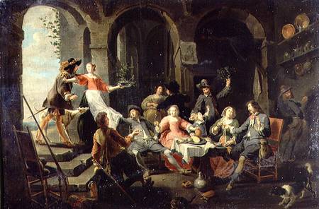 Elegant Company Merrymaking in an Interior with Servants in Attendance van Willem van the Elder Herp
