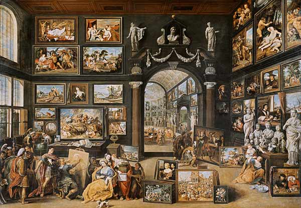 The Studio of Apelles van Willem van II Haecht