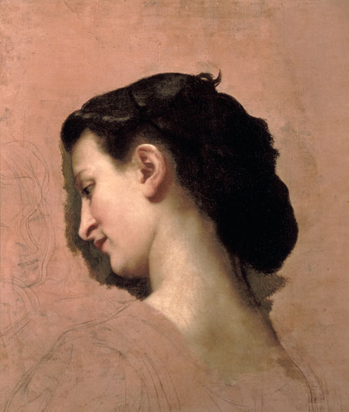 Sketch of a Young Girl. van William Adolphe Bouguereau