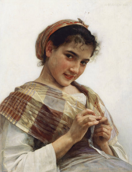 Ein bretonisches Mädchen van William Adolphe Bouguereau