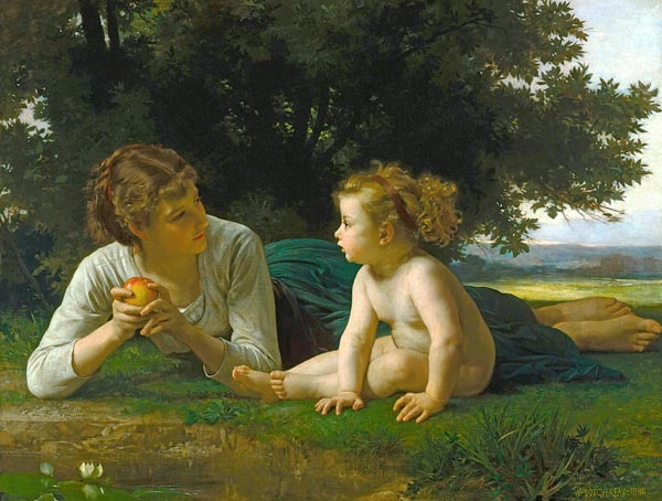 Temptation van William Adolphe Bouguereau