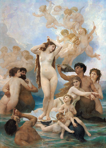 Die Geburt der Venus. van William Adolphe Bouguereau