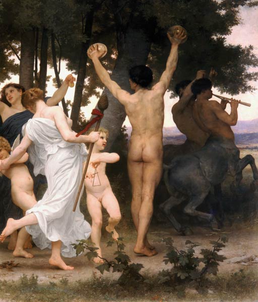 Girl Defending Herself Against Love van William Adolphe Bouguereau
