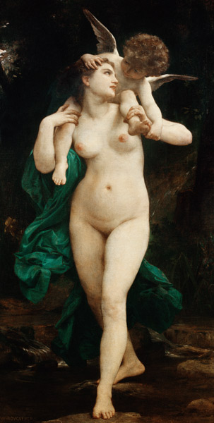 Venus und Amor. van William Adolphe Bouguereau