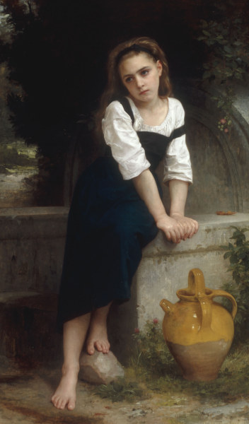 Orphan by a Spring van William Adolphe Bouguereau