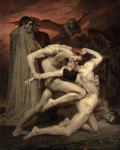 Dante en Vergil in de hel van William Adolphe Bouguereau