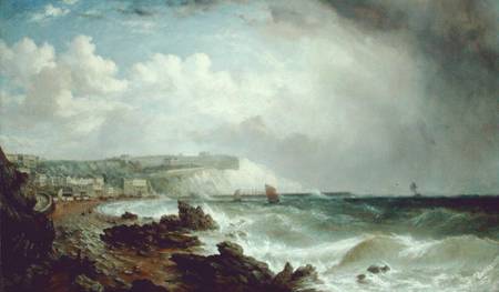 Ventnor, Isle of Wight, from the Beach, Approaching Squall van William Adolphus Knell