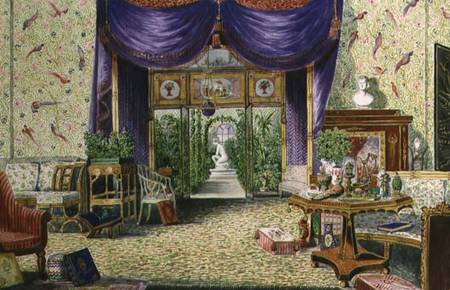 The Interior of the Chinese Drawing Room, Middleton Park, Oxfordshire van William Alfred Delamotte