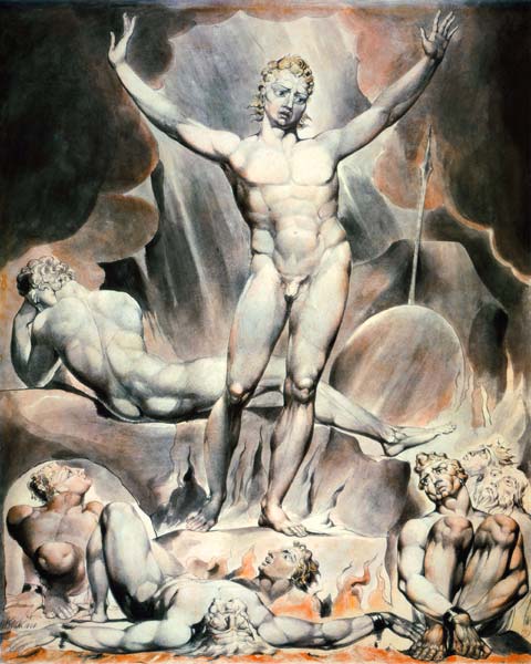 Satan Arousing the Rebel Angels van William Blake