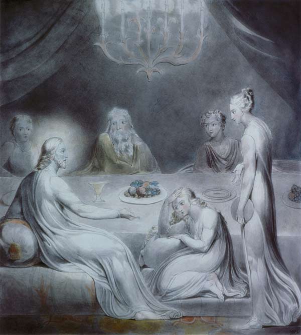 Christ in the House of Martha and Mary or The Penitent Magdalen van William Blake