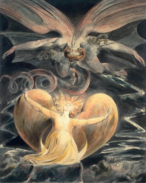 The Great Red Dragon and the Woman Clothed with the Sun van William Blake