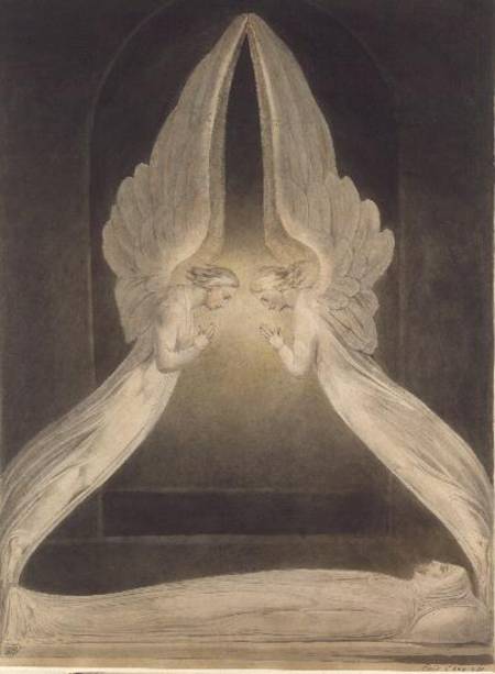 Christ in the Sepulchre, Guarded by Angels van William Blake