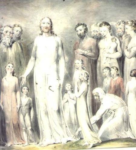 The Healing of the Woman with an Issue of Blood van William Blake
