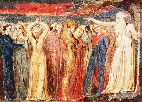 Joseph of Arimathea preaching to the inhabitants of Britain van William Blake