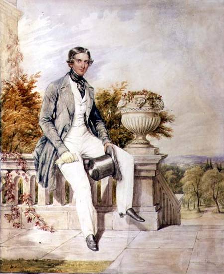 Portrait of a Seated Gentleman on a Terrace van William Bootham