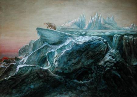Polar Bear on an Iceberg van William Bradford