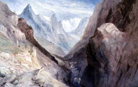 A view of Monte Viso and the Source of the River Po van William Brockedon