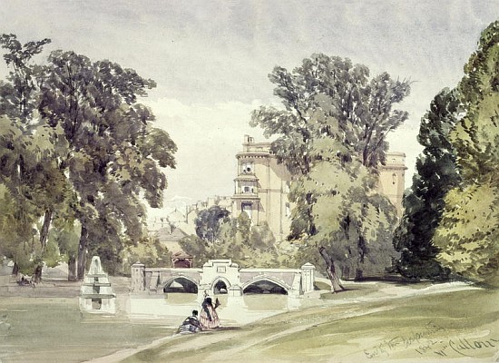 West End of the Serpentine, Kensington Gardens van William Callow