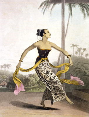 A Ronggeng or Dancing Girl, plate 21 from Vol. I of 'The History of Java' by Thomas Stamford Raffles van William Daniell