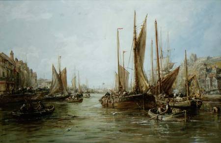 Quayside with Fishing Boats van William Edward Webb