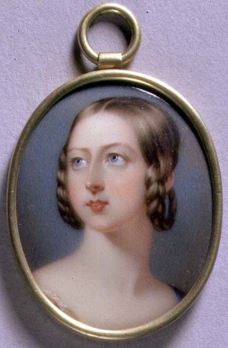 Portrait Miniature of Queen Victoria (1819-1901) 1839 (w/c on enamel on gold) van William Essex